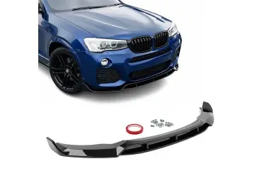Aero style Front Lip for BMW X3 F25 LCI / X4 F26 (14-18) with M-Pack, glossy black