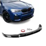 Aero style Front Lip for BMW X3 F25 LCI / X4 F26 (14-18) with M-Pack, glossy black