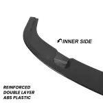 HM Front Bumper Lip Spoiler for BMW E60 / E61 with M-Tech bumper, glossy black V2: EXTRA-STRONG VERSION
