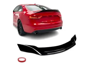 R-style Trunk Spoiler for Audi A5 B8 Coupe (07-16), glossy black
