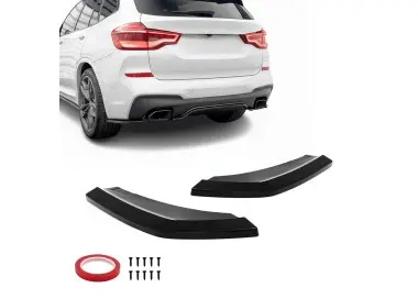 MX-style Rear Bumper Side Flaps - Splitters set for BMW X3 G01 PRE-LCI (18-21) with M-Pack, glossy black