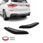 MX-style Rear Bumper Side Flaps - Splitters set for BMW X3 G01 PRE-LCI (18-21) with M-Pack, glossy black
