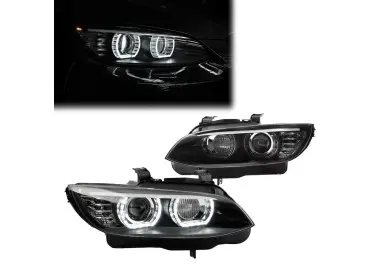 DTM-inspired Xenon Headlights set with White LED Angel Eyes for BMW E92 / E93 PRE-LCI (06-10)