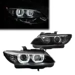 DTM-inspired Xenon Headlights set with White LED Angel Eyes for BMW E92 / E93 PRE-LCI (06-10)