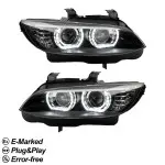 DTM-inspired Xenon Headlights set with White LED Angel Eyes for BMW E92 / E93 PRE-LCI (06-10)