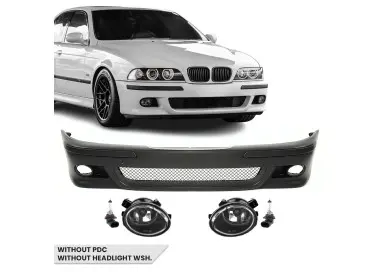 M Pack Front Bumper for BMW E39, without PDC, without headlight washers, with clear fog lights