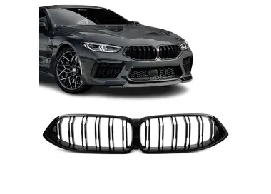 M-Style kidney Grille for BMW G14, G15, G16 PRE-LCI (18-22), dual-slat, glossy black
