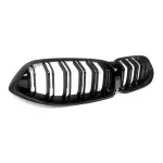 M-Style kidney Grille for BMW G14, G15, G16 PRE-LCI (18-22), dual-slat, glossy black