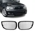 Front Kidney Grille set for BMW E81 / E87, glossy black