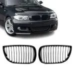 Front Kidney Grille set for BMW E81 / E87, glossy black