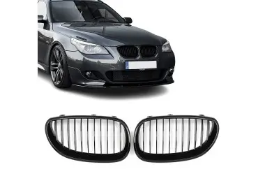 Front kidney Grille single line set for BMW E60 / E61 (03-10), glossy black