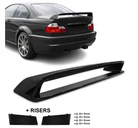 LTW-style Trunk Spoiler + Risers set for BMW E46 sedan...