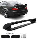 LTW-style Trunk Spoiler + Risers set for BMW E46 sedan / coupe, glossy black