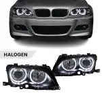 Headlights set with LED Angel Eyes for BMW E46 facelift (01-05) sedan / touring