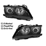 Headlights set with LED Angel Eyes for BMW E46 facelift (01-05) sedan / touring
