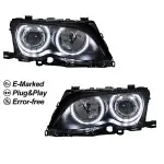 Headlights set with LED Angel Eyes for BMW E46 facelift (01-05) sedan / touring