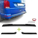 MX-style Rear Bumper Diffuser + Splitters set for VW T6 / T6.1 tailgate, glossy black