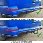 MX-Style Rear Bumper Diffuser for VW T6 / T6.1 tailgate, glossy black