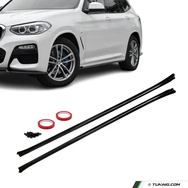 MX-style Side Skirt Extensions set for BMW X3 G01 (18-25), glossy black