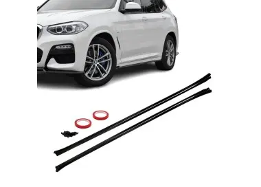 MX-style Side Skirt Extensions set for BMW X3 G01 (18-25), glossy black