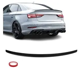 Trunk Spoiler for Audi A3 8V / S3 8V Sedan, glossy black