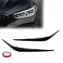 Headlight Eyebrows / Trims set for BMW G01 X3 / G02 X4 PRE-LCI (18-21), glossy black