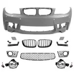 1M style Front Bumper for BMW E81 / E82 / E87 / E88, with PDC, with Washer holes, with fog lights
