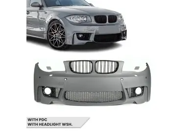 1M style Front Bumper for BMW E81 / E82 / E87 / E88, with PDC, with Washer holes