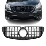 GT R Panamericana style Front Grille for Mercedes Vito W447 (14-19), glossy black
