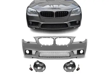 M5-inspired Front Bumper for BMW F10 / F11 PRE-LCI (10-13), with clear fog lights