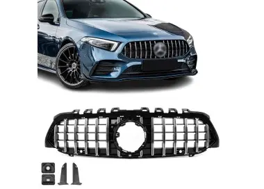 Panamericana GT-style Front Grille for Mercedes V177 / W177 (18-22) pre-facelift, black + chrome