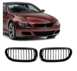 Front Kidney Grille set for BMW E63 / E64, glossy black