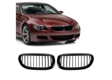 Front Kidney Grille set for BMW E63 / E64, glossy black