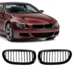 Front Kidney Grille set for BMW E63 / E64, glossy black