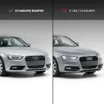 RS-style Fog Light Grille / Covers set for Audi A4 B8.5 (12-15), glossy black