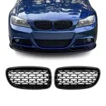 Diamond Front kidney Grille set for BMW E90 / E91 LCI (08-11), glossy black