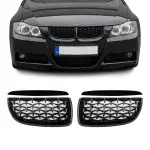 Diamond Front kidney Grille set for BMW E90 / E91 PRE-LCI (05-08), glossy black