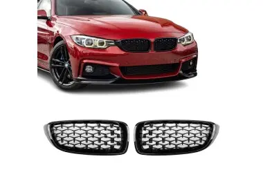 Diamond Front kidney Grille set for BMW F32 / F33 / F36 / F80 / F82, glossy black