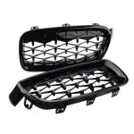 Diamond Front Kidney Grille set for BMW F30 / F31, glossy black