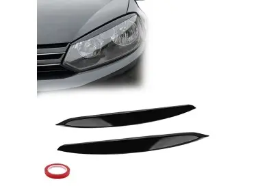 Headlight Eyebrows / Trims set for VW Golf MK6 (08-13), glossy black