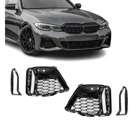 M340-style Front bumper Fog light delete Grille set...