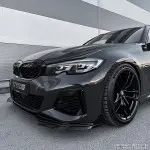 M340-style Front bumper Fog light delete Grille set for BMW G20 / G21 (18-22), glossy black