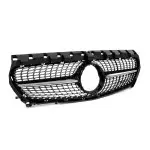 Diamond Front Grille for Mercedes-Benz CLA C117 (13-19), chrome + black