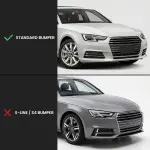 RS-style Fog Light Grille / Covers set for Audi A4 B9 (15-19) standard version, without distronic, glossy black