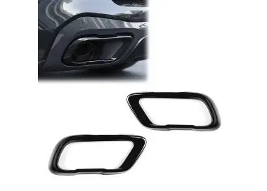 Exhaust Covers / Trims set for BMW X5 G05 / X6 G06 / X7 G07 with M-Pack, glossy black