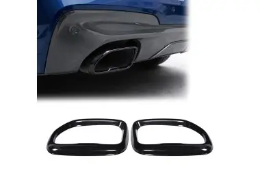 Exhaust Covers / Trims set for BMW X3 G01 / X4 G02 PRE-LCI (18-21), glossy black