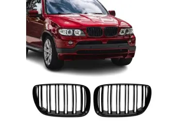 Performance kidney Grille set for BMW X5 E53 facelift (04-06), glossy black
