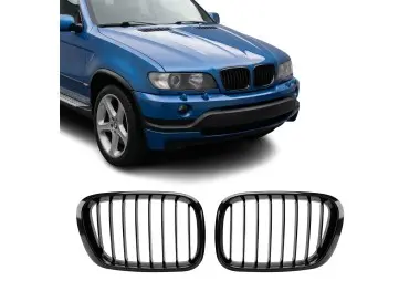 Front Kidney Grille set for BMW X5 E53 pre-facelift (99-03), glossy black