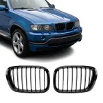 Front Kidney Grille set for BMW X5 E53 pre-facelift (99-03), glossy black