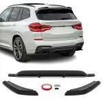 MX-style Rear Bumper Diffuser + Splitters set for BMW X3 G01 PRE-LCI (18-21) with M-Pack, glossy black